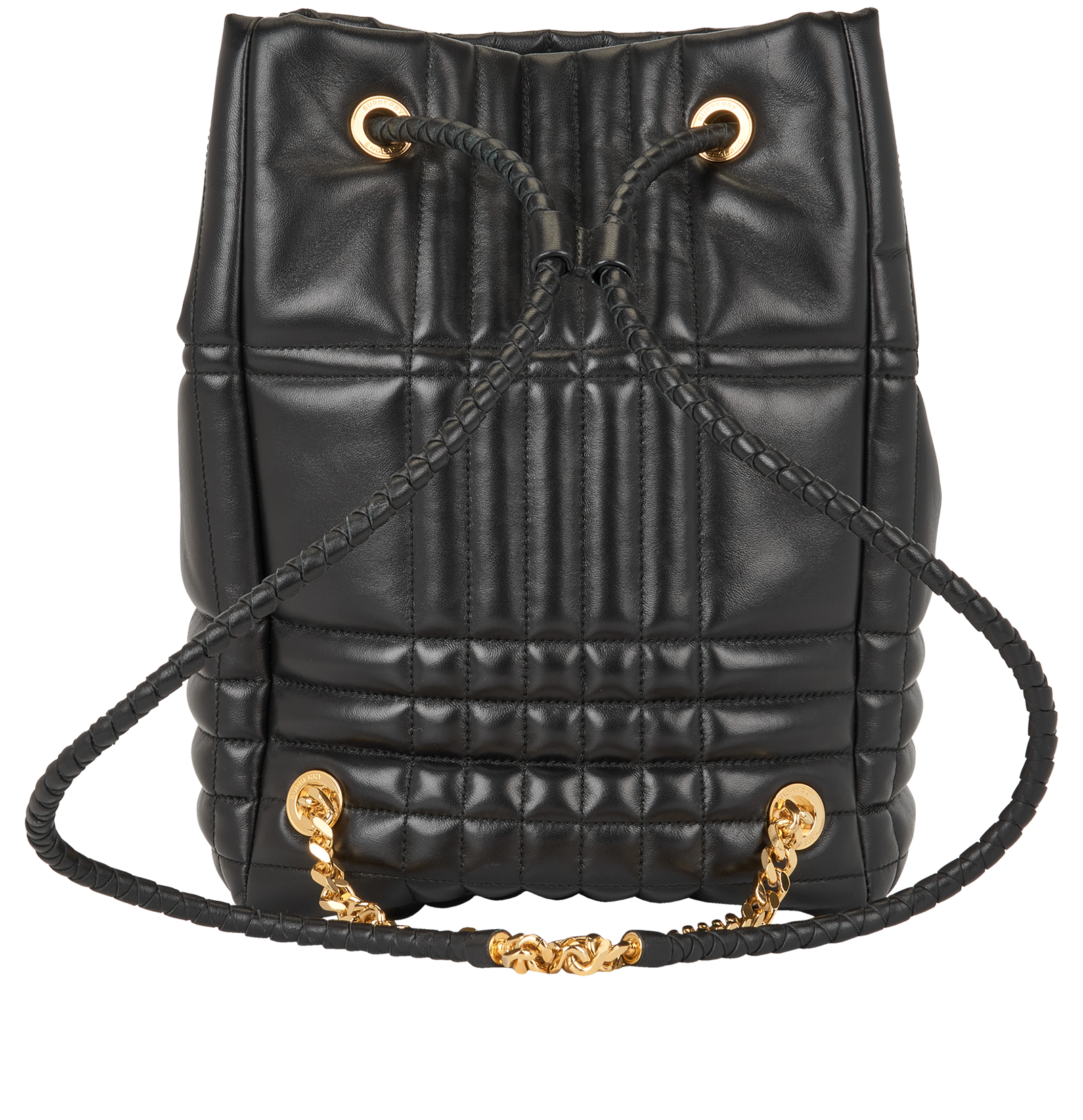 Medium Lola Quilted Backpack, &pound;350, Handbags, Black, Leather, Back view